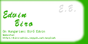 edvin biro business card