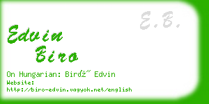 edvin biro business card